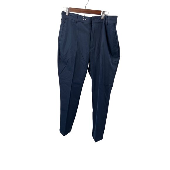 Izod Mens 36W 30L Performance Dress Chino Straight Fit Navy Trousers - Picture 3 of 6